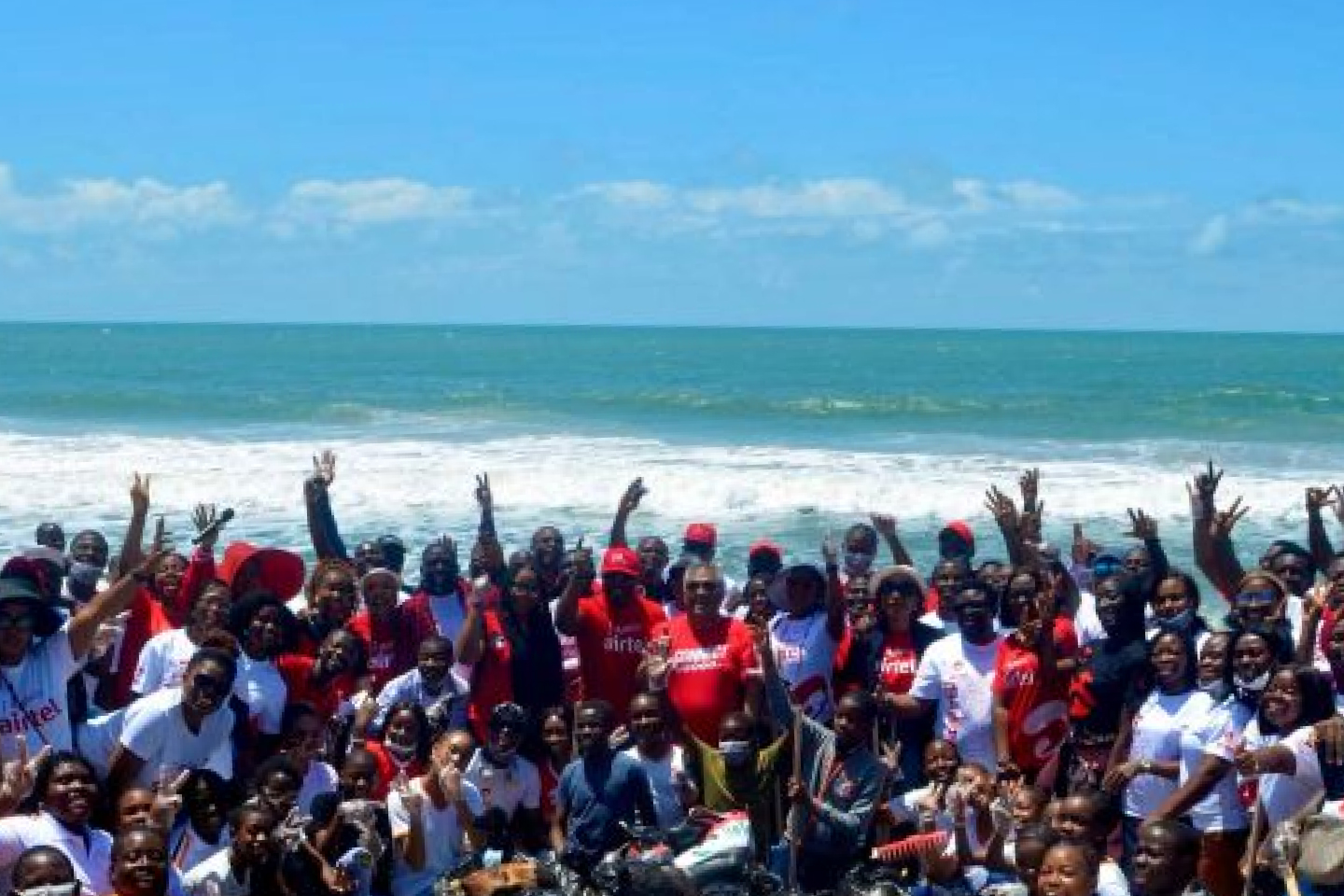 Airtel Nigeria and students on Baadun Beach in Lagos