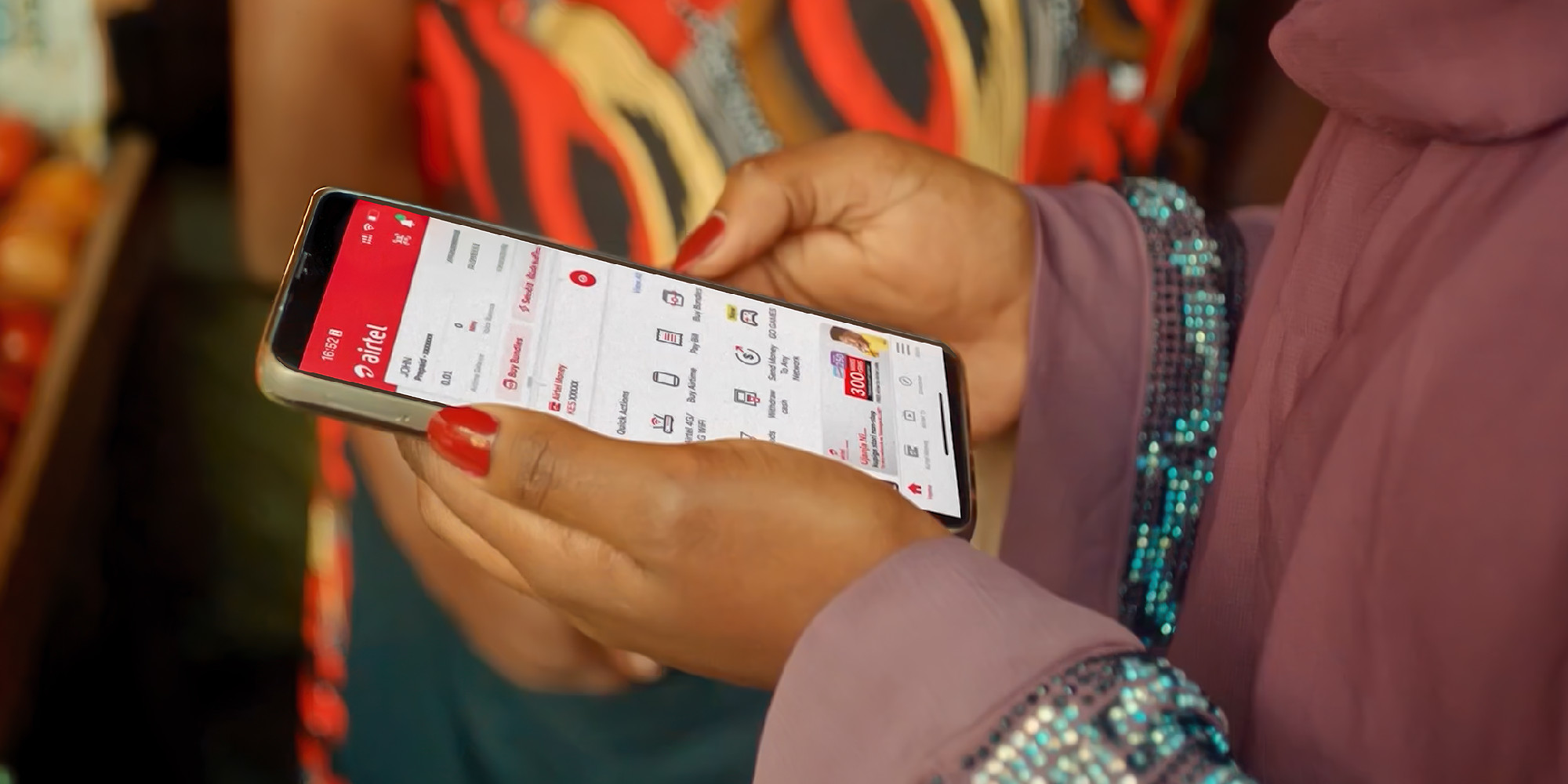 Women using the MyAirtel app