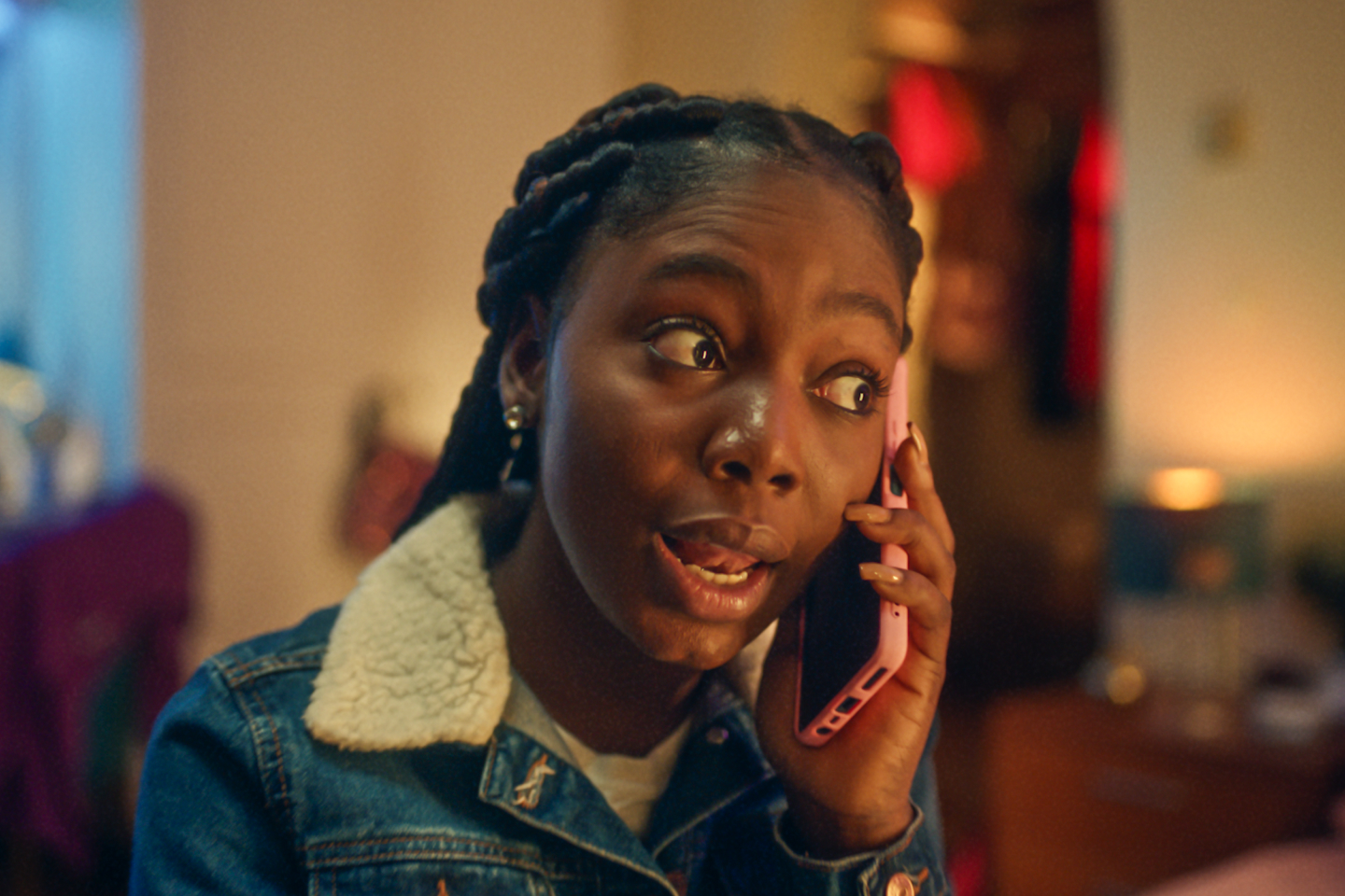 Teenage girl talking on a mobile phone