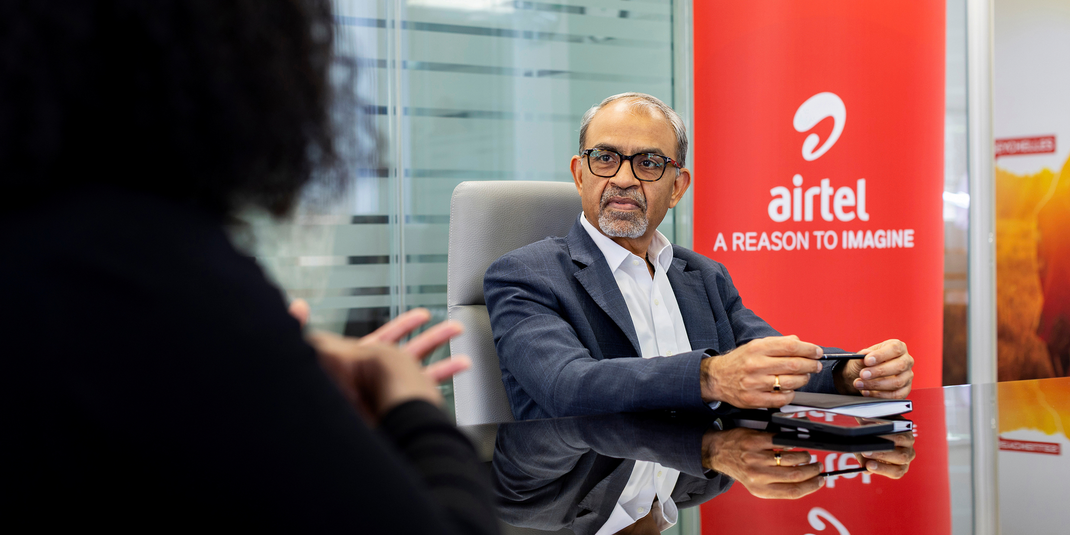 Image of Sunil Taldar, Chief executive officer, Airtel Africa plc, being interviewed