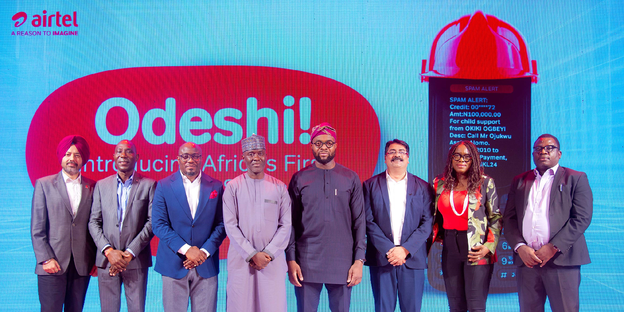 Photograph taken at the launch of our innovative Airtel AI spam alert service