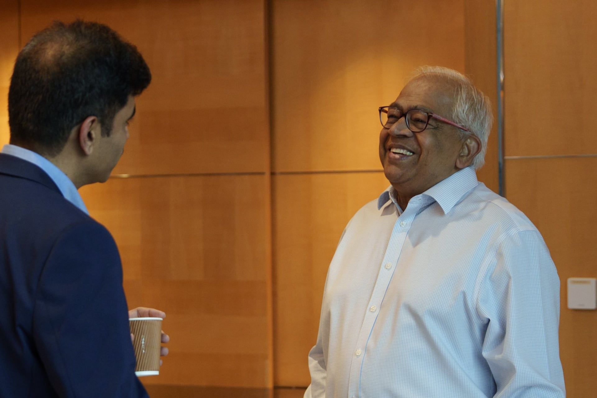 Ravi Rajagopal in friendly conversation with Kamal Dua