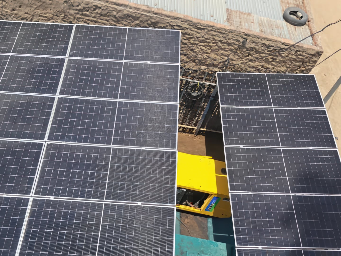 Solar panels shot from above
